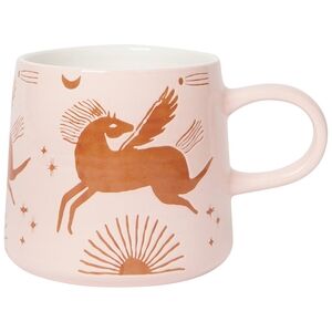Pink Ceramic Mug with Pegasus Design